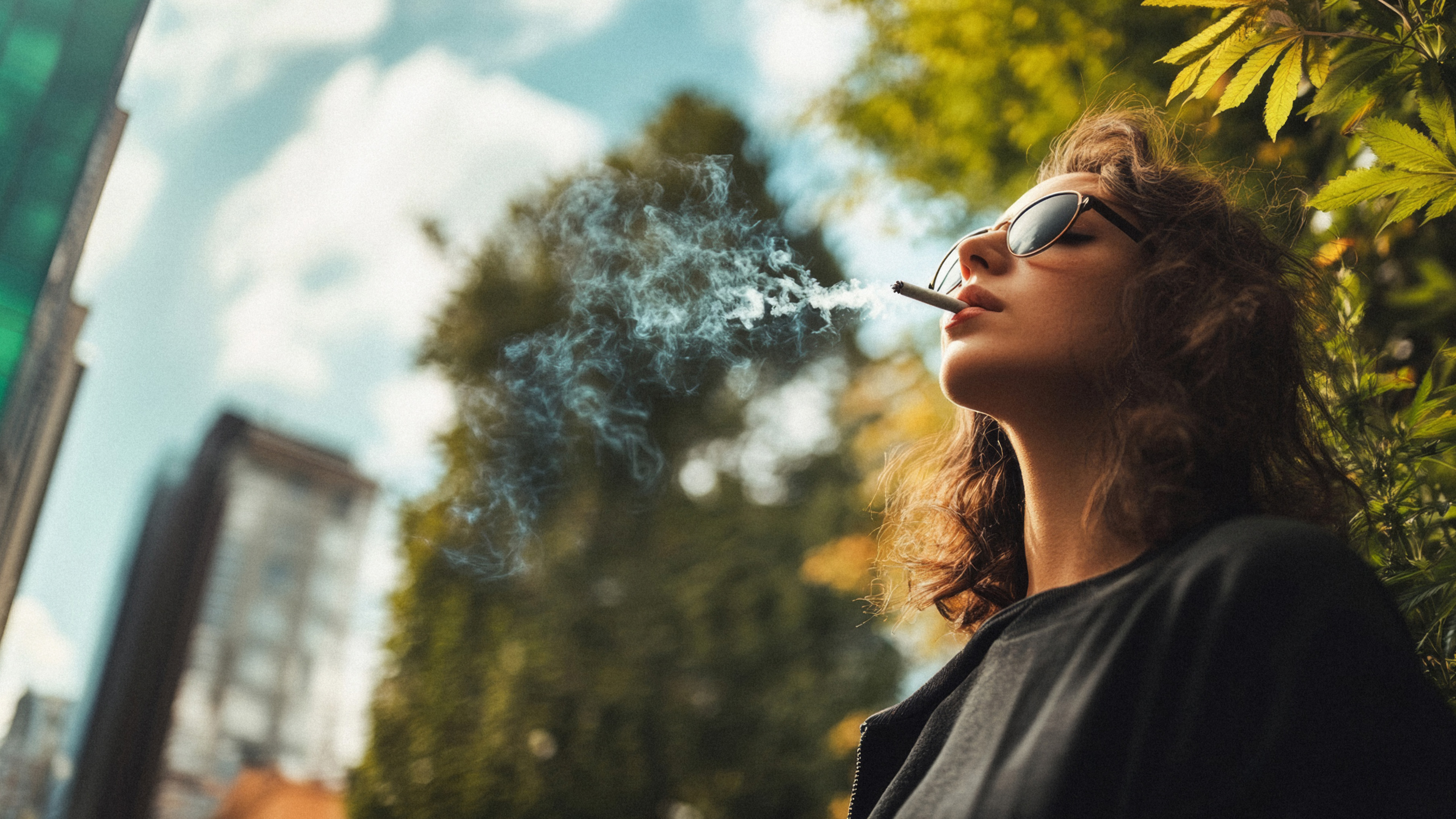 A hand holding a rechargeable vape unit in the woods.